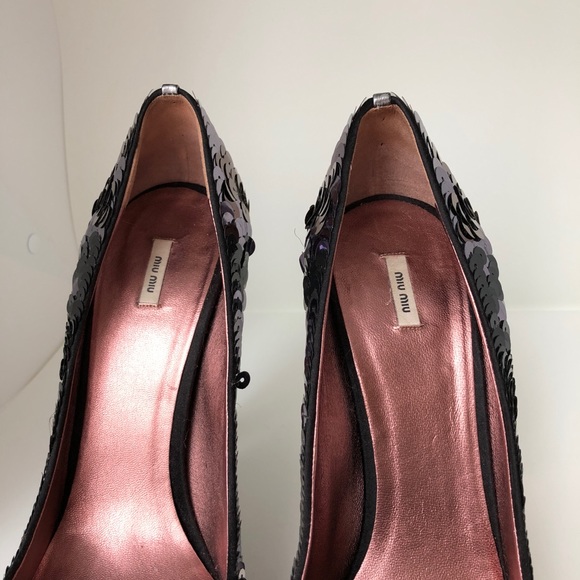 Miu Miu Ombre Gradient Sequin Pumps Size 9 - Picture 6 of 7